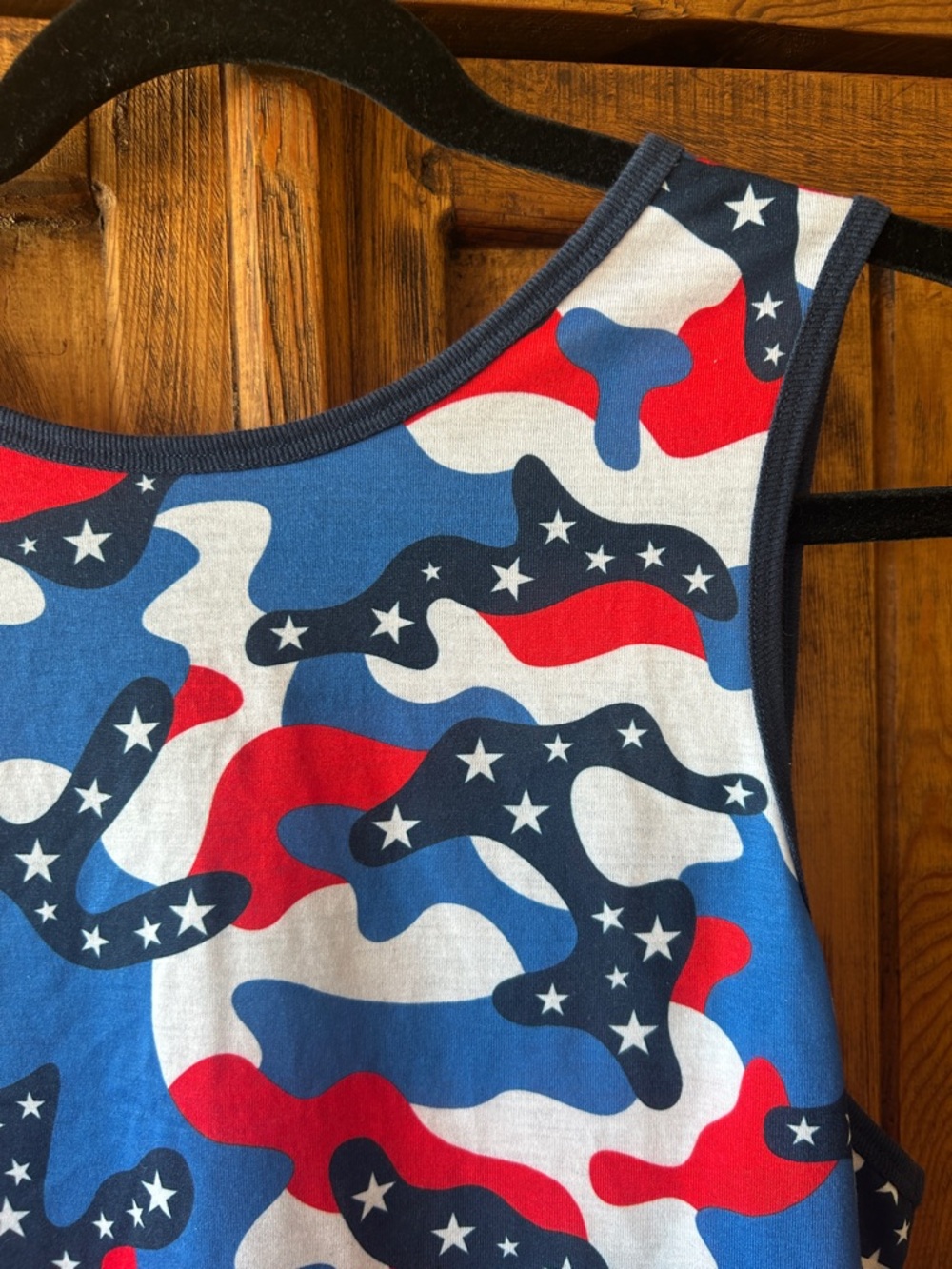 NWOT Arizona Women’s Patriotic Camo Tank Top - Red, White & Blue. Medium - Picture 7 of 8
